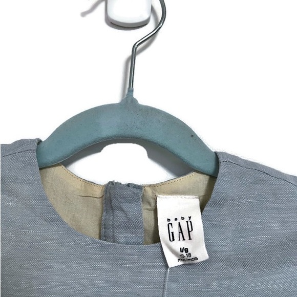 NWT Gap Kids linen/cotton dress, 12-18 months Butterfly eyelet, w/ diaper cover. - Picture 6 of 15